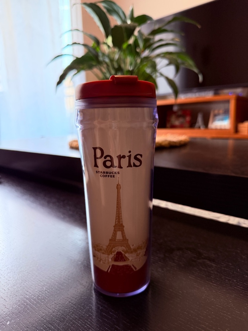 Starbucks Paris Tumbler with Gold Eiffel Tower